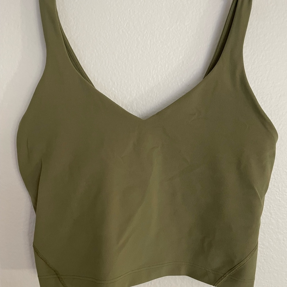 Lululemon align crop top size 10, olive color